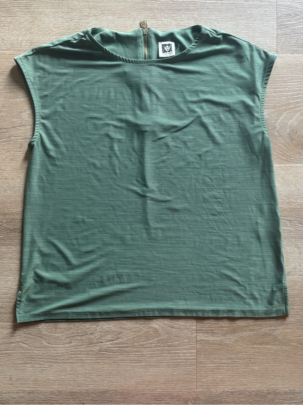 Anne Klein Olive Green Sleeveless Shell with Back Zip